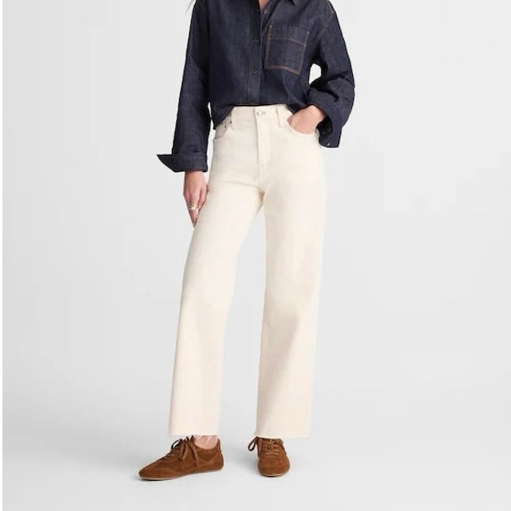 NWT Madewell The Perfect Vintage Wide-Leg Crop Jean Vintage Canvas 24 Petite
